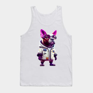 The Fun-Loving Frenchie: Bold in a Casual Space Suit Tank Top